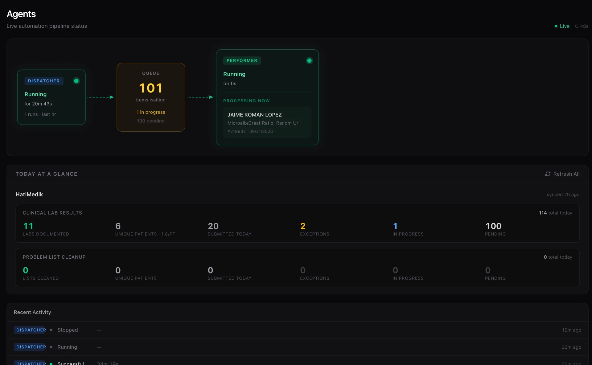 MediBOT agent pipeline status